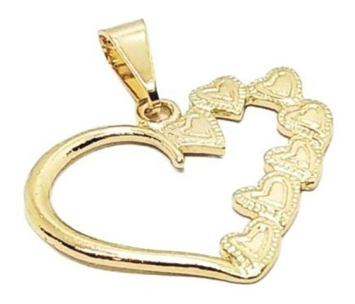 Dije De Oro Laminado 18k Para Mujer Con Corazones Dorados   