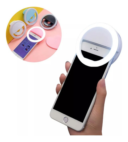 Mini Ring Light Selfie Com Luz De Led Para Celular