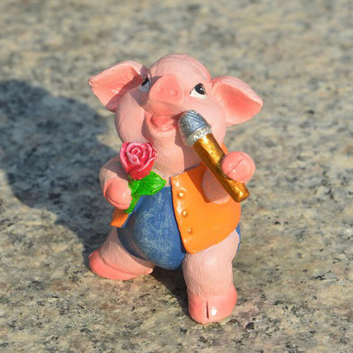 4x Cute Mini Pig Toy Figures Kit Fairy Garden Terrario Prop