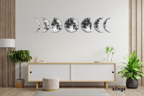Imagen 4 de 8 de Vinilos Decorativos Fases Luna Respeldar Eclipse Galaxia