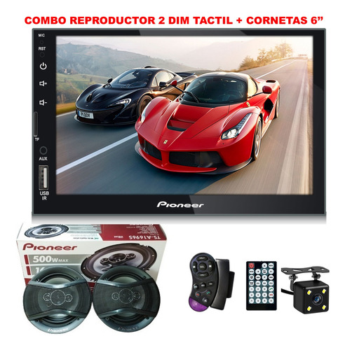 Combo Pantalla Pioneer 7'' Full Tactil +  2 Cornetas  Ccs