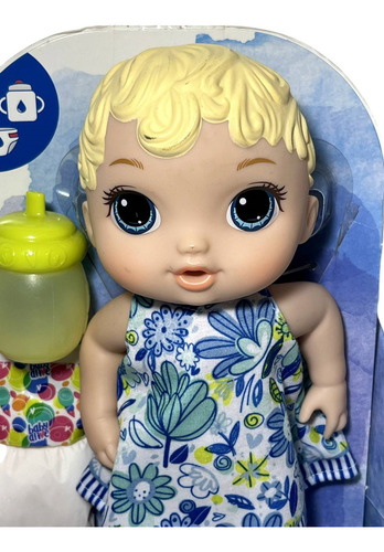 Boneca Bebê Loira Baby Alive Menina Faz Xixi - Acompanha Acessórios Mamadeira E Fraldinha - Hasbro Brinquedos