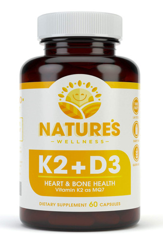 Vitamina K2mk7y D3naturalmente Soporta Corazn Y Salud Sea +