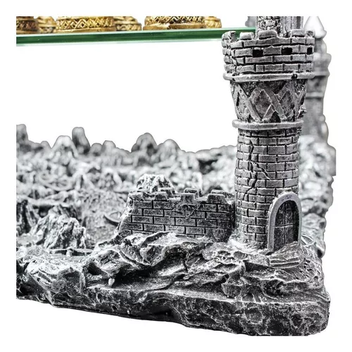 Jogo Tabuleiro De Xadrez Luxo Cavaleiros Medievais 3d 32 Pcs