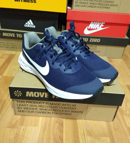 Tenis Nike Revolution 6 Originales Color Azul, Talla 25 Cm.