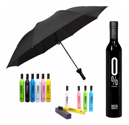Paraguas Sombrilla Diseño D Botella Portátil Practico Y Util