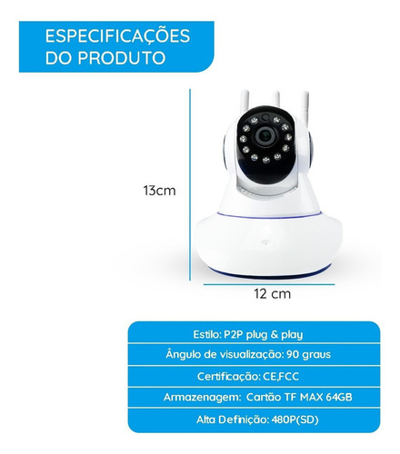 Cámara Robo 3 Antenas Ip Wifi 360º 720p Sistema Yoosee/yyp2p