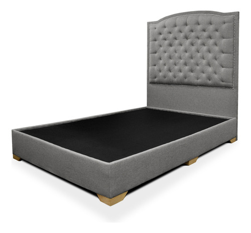 Cama Lawrence Tela Gris 140 Cm