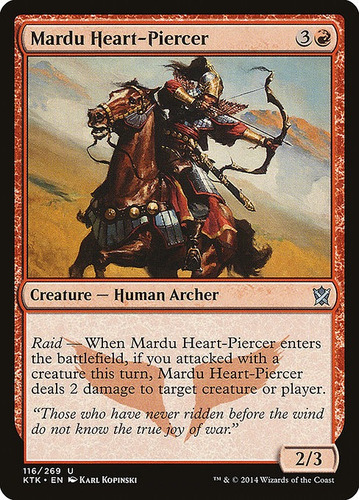 Carta Mtg Mardu Heart-piercer X4 Playset Khans Of Tarkir