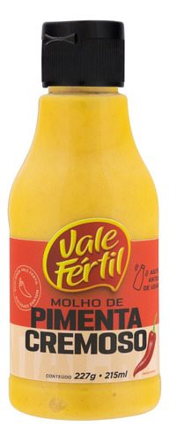 Molho de Pimenta Cremoso Vale Fértil sem glúten em frasco 227 g