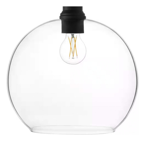 Lampara De Techo Colgante Moderna De 1 Luz 12'' De Vidrio Estructura Negro