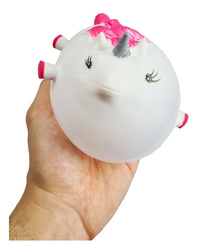 Imagem 2 de 6 de Bolha Unicórnio Inflável 20cm Tipo Io-io Brinquedo Braskit