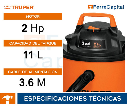 Aspiradora Sólidos/líquidos + Sopladora Eléctrica, Truper