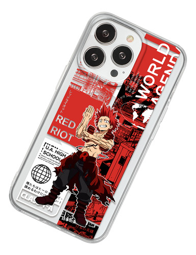 Funda Para iPhone Magsafe Red Riot Kirishima Clase 1-a Héroe Resistente My Hero Academia Anime