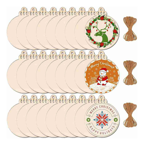Ay 100pcs Bolas De Navidad Redondas De Madera Para Árb