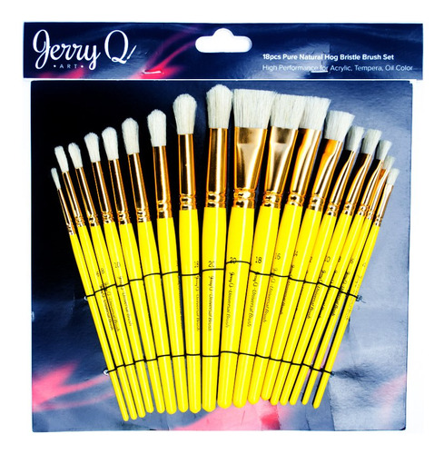 Jerry Q Arte 18 pcs Puro Natural De Cerdo Juego De Cepillo P