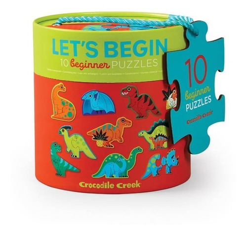 Crocodile Creek: 10 Puzzle 2pc Dinosaurios Original - Woopy
