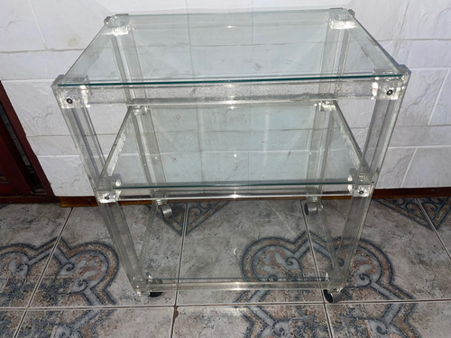 Mesa Bar Auxiliar Acrílico Con Detalles! Transparente