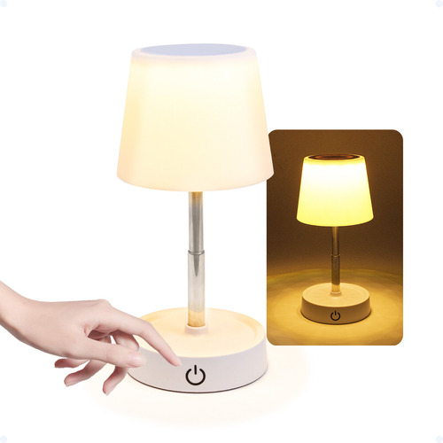 Luminária Abajur De Mesa Led Touch Quarto Estudo Leitura Lâmpada Moderna Recarregável Shopthis