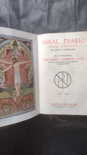 Misal Diario América En Latín Y Castellano. Azcárate. 1956