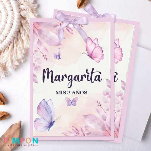 Kit Imprimible Textos Editables - Mariposas 2