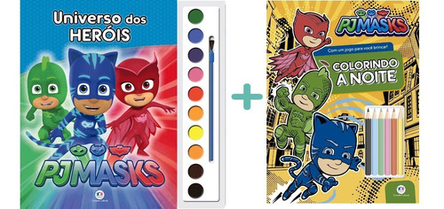 Kit Livro Com Aquarela + Atividades - Pj Masks