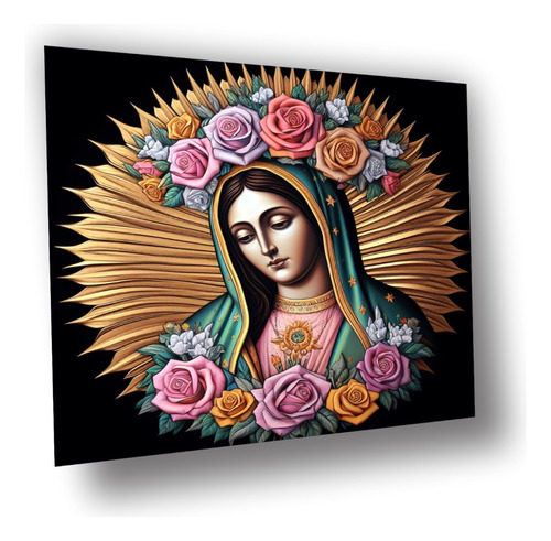 Lienzo Canvas Decoración Religioso Virgen De Guadalupe 60x60