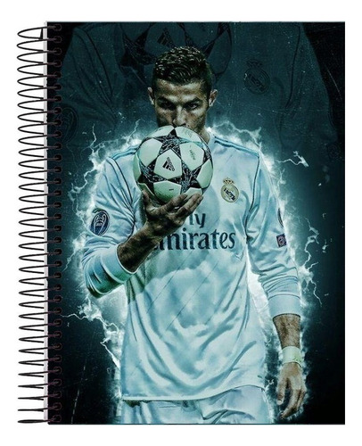 Caderno Cr7 Escolar 10 Matérias 160 Folhas