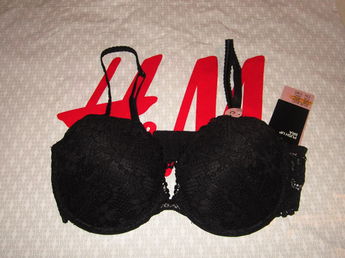 Brasier Fino Importado Americano Sexy Push Encaje Negro 36c