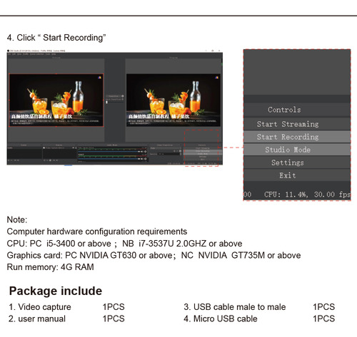 Tarjeta De Captura De Vídeo Usb De 4k A 1080p Con Bucle