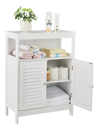 Hoorlang Gabinete De Almacenamiento Blanco Para Bano, Sala D