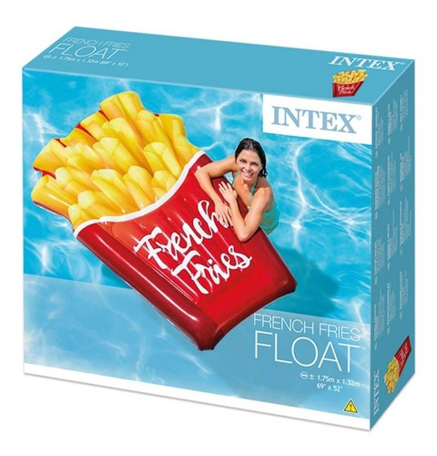 Flotador Papas Fritas Inflable Intex Color Rojo Y Amarillo