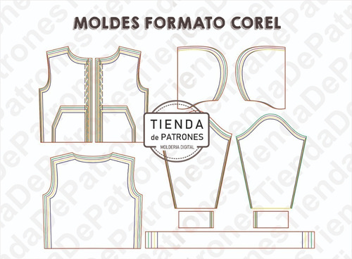 Molde Patron Coreldraw Campera Canguro Mujer Del Xs Al Xl