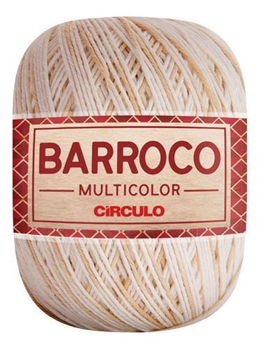 Barbante Barroco Multicolor 6 Fios 200g Linha Crochê Círculo Cor Areia