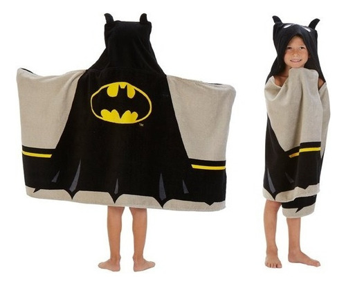 Toalla De Baño Batman Dc Con Gorro Para Niños *sk