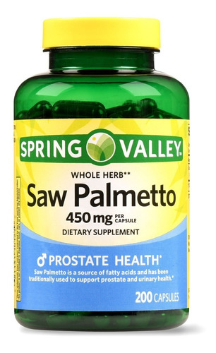 Suplemento en cápsulas de vitamina Saw Palmetto de Spring Valley