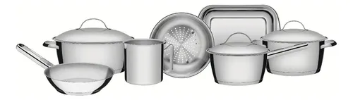 comprar Batería De Cocina Allegra 7 Piezas Acero Inox Tramontina Cuo