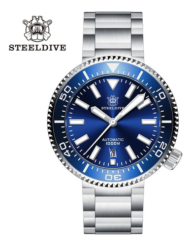 Steeldive Ocean Mergulho 1000m 2 Pulseiras Automatico Nh35