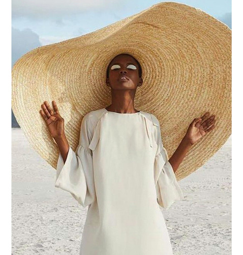 2024 Sombrero De Paja Grande Para Sol, Playa, Protección