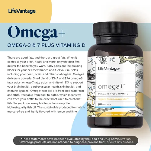 Lifevantage Suplemento Omega+, 90 Capsulas Blandas, Potente