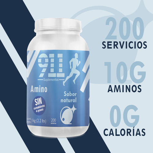 Aminoácidos 911 Suplements 1 Kg Varios Sabores 100 Servis Natural