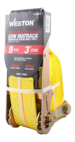Sujetador De Carga Con Matraca 3´´x 9mts Capacidad 1800kg
