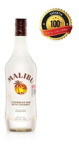 Ron Malibu Caribeño Coco Original 750ml - mL a $125