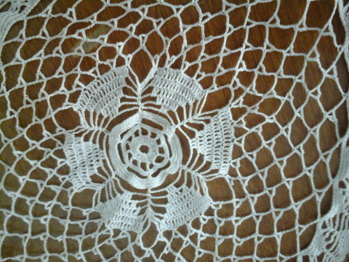 Antigua Carpeta Redonda Crochet Leer