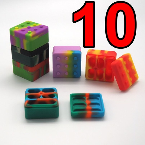 Pack 10x Oil Slick Silicone 26 Ml 5 Divisórias Lego Dab Bho