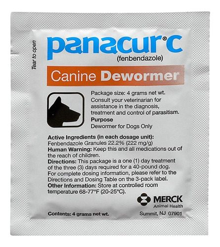 Panacur C Canine Dewormer (fenbendazole) 3 Pack-4 Gramos