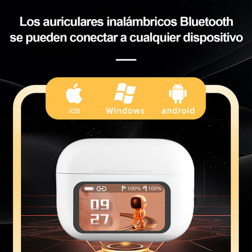 Bluetooth Audifonos Cancelacion De Ruido Con Pantalla Táctil