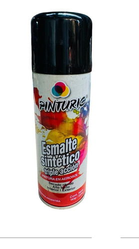 Pintura Aerosol Esmalte Sintético Negro Brillante Pinturic