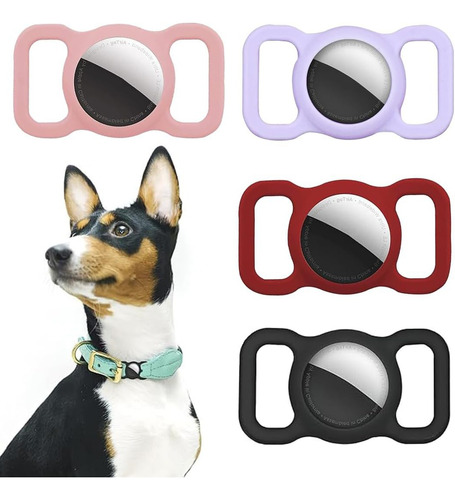 4pcs Funda Para Airtag Apple Para Collar De Perro Rojo 4pcs