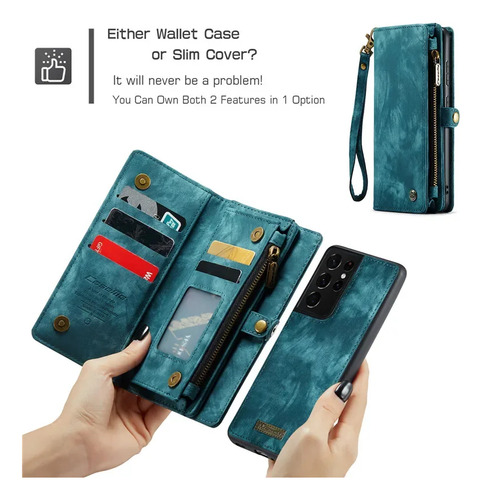 X Funda De Piel Con Tapa Magnética For Samsung Galaxy S25 Edge S24 Fe S23 Ultra S22 Plus S21 Note 20, Funda Tipo Cartera